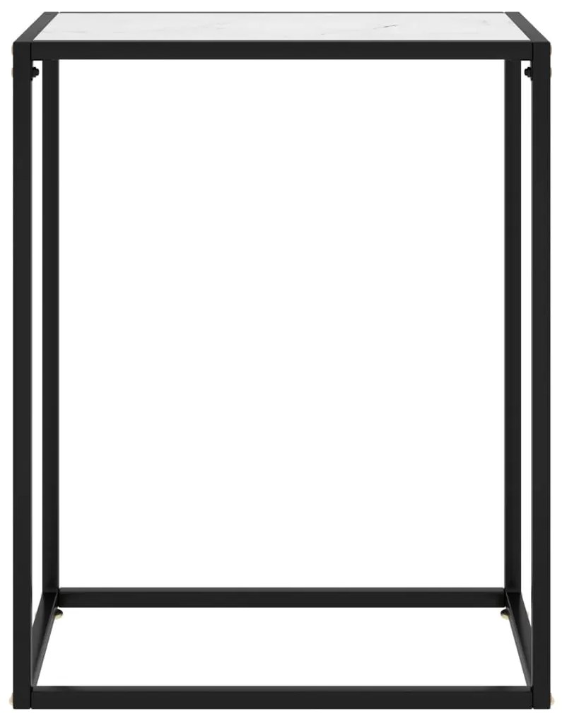 Mesa consola 60x35x75 cm vidro temperado branco