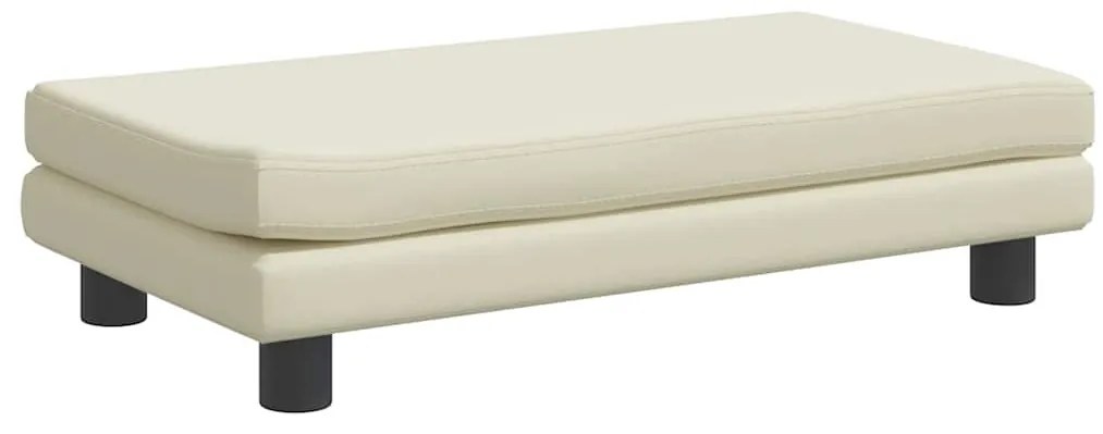 Cama para cães com extensão 100x50x30 cm couro artificial creme