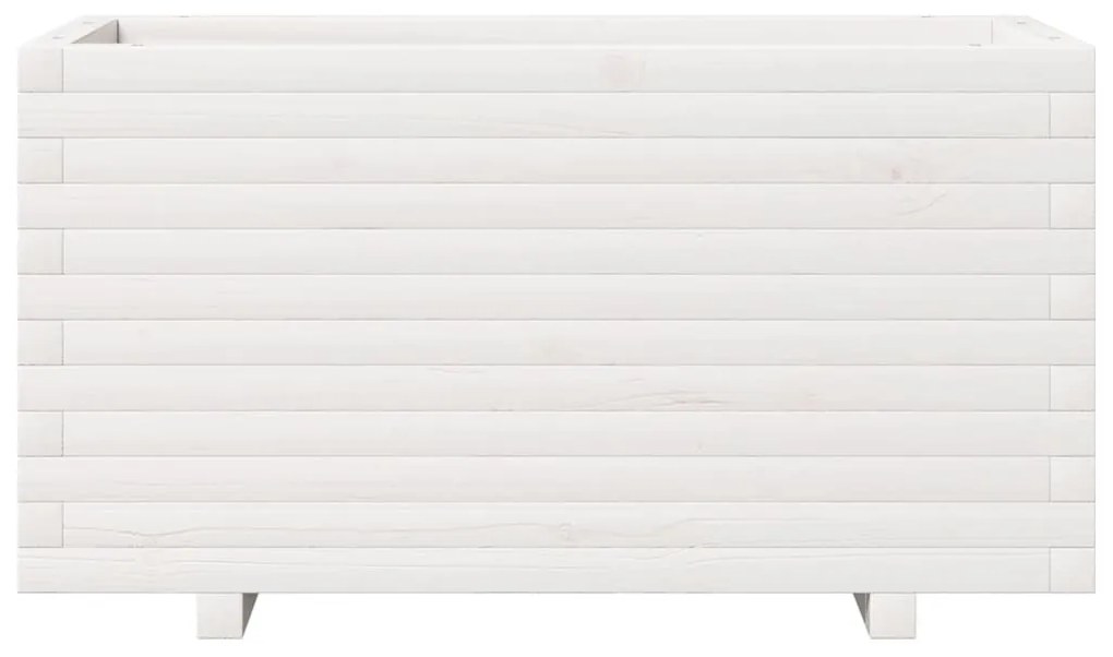 Vaso/floreira de jardim 90x90x49,5 cm pinho maciço branco