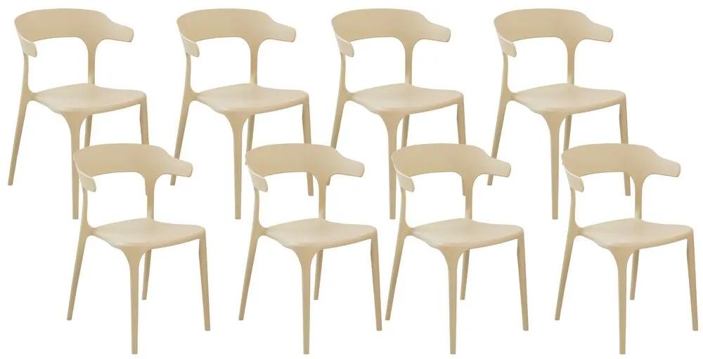 Conjunto de 8 cadeiras de jantar cremes GUBBIO  Beliani