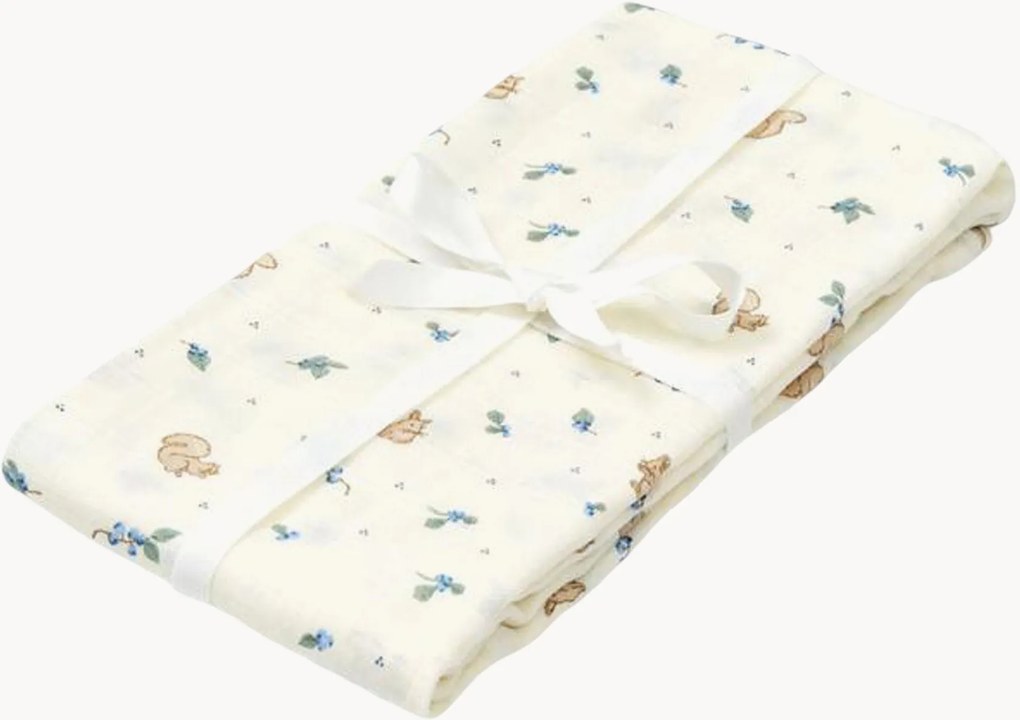 Lençol envolvente em algodão orgânico Blueberries