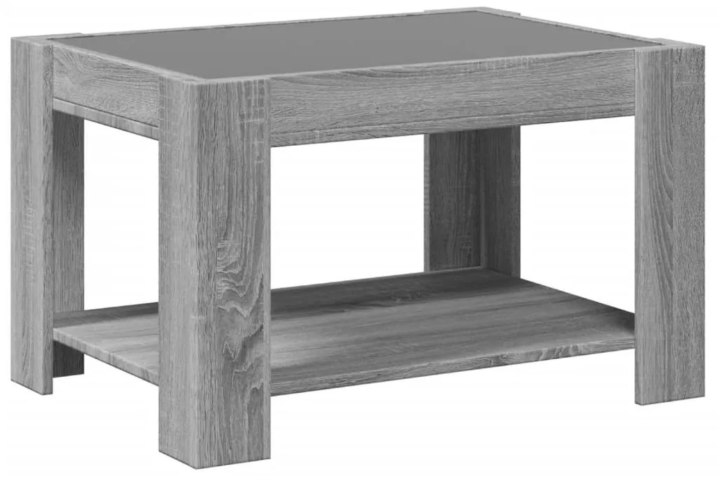 Mesa de centro c/ LEDs 73x53x45 cm derivados de madeira