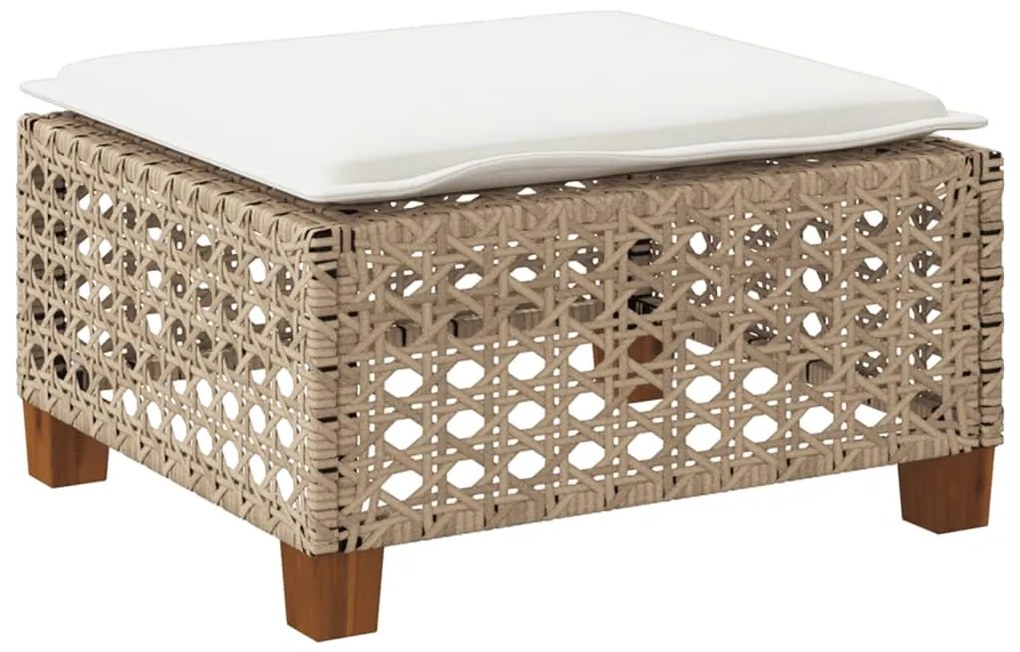 Banco de jardim com almofada 63,5x56x32 cm vime PE bege