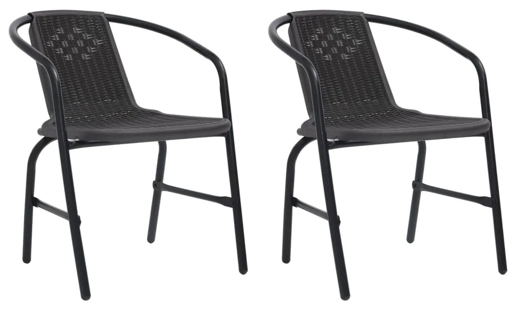 vidaXL Cadeiras de jardim 2 pcs vime plástico e aço 110 kg
