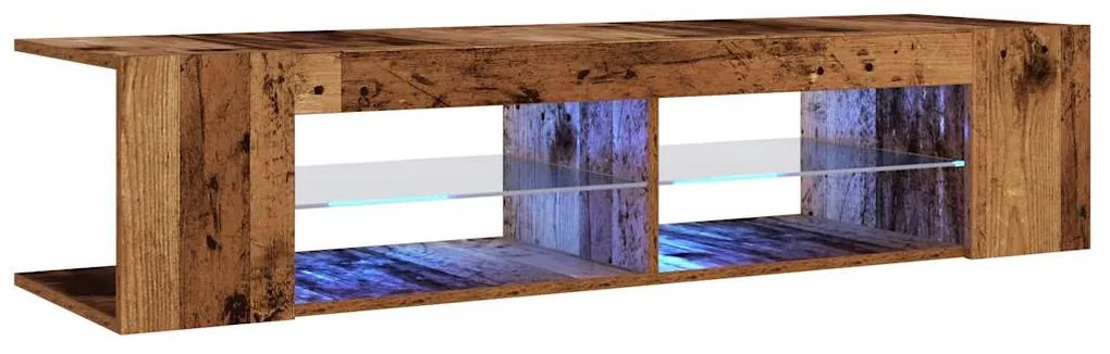 Móvel de TV com luzes LED derivados de madeira madeira velha