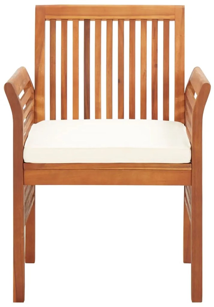 Cadeiras de jantar p/ jardim com almofadões 8 pcs acácia maciça