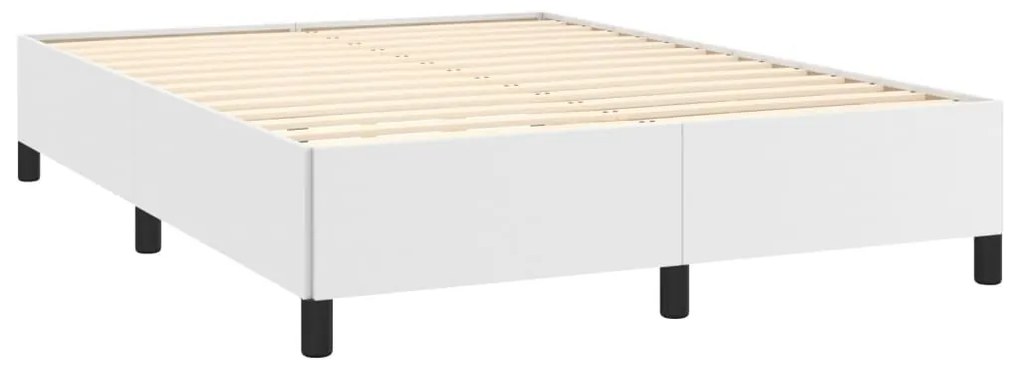 Estrutura de cama 140x200 cm couro artificial branco