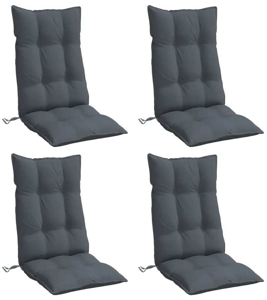 Almofadões p/ cadeira encosto alto 4pcs tecido oxford antracite
