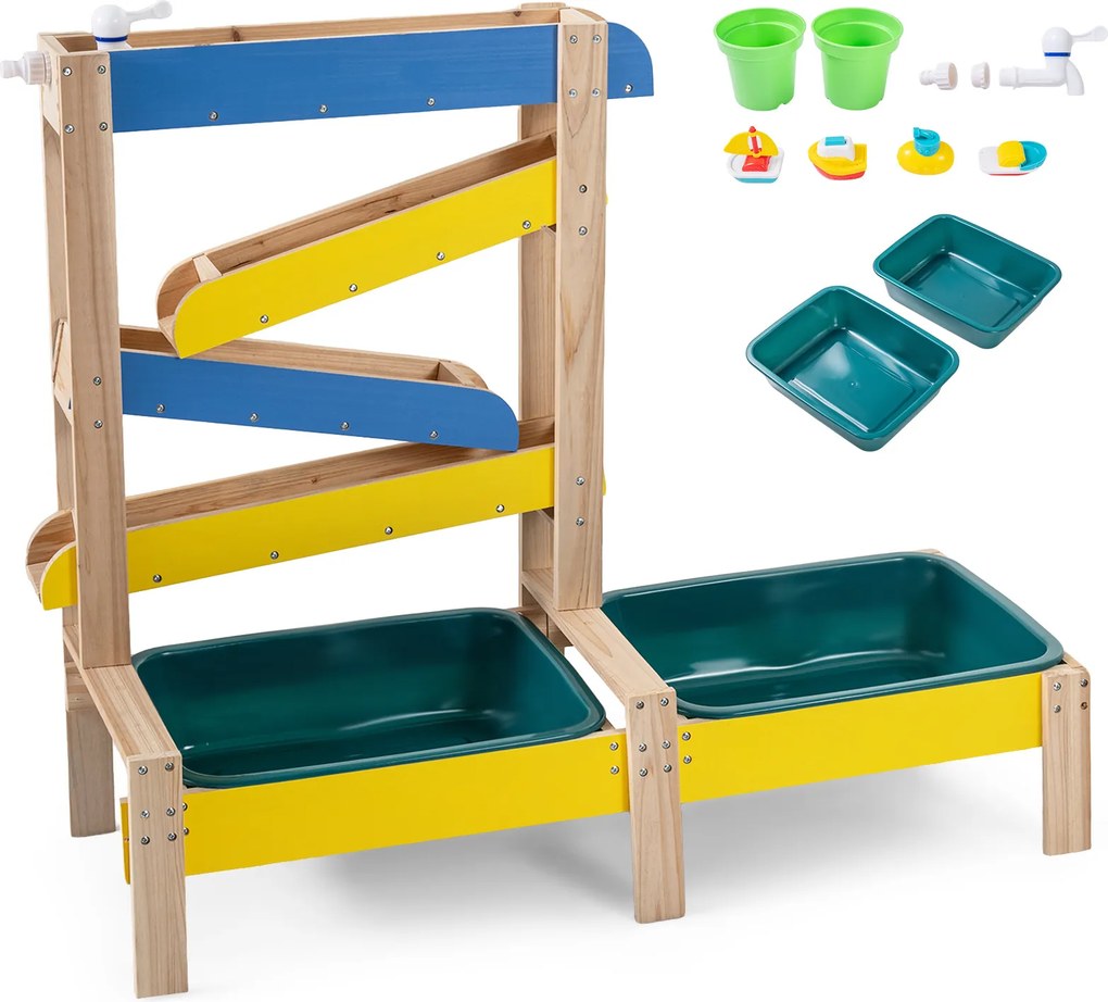 Mesa de Areia e Água para Crianças, 92 x 35 x 79,5 cm, Sistema Aquático Interativo, Multicolor