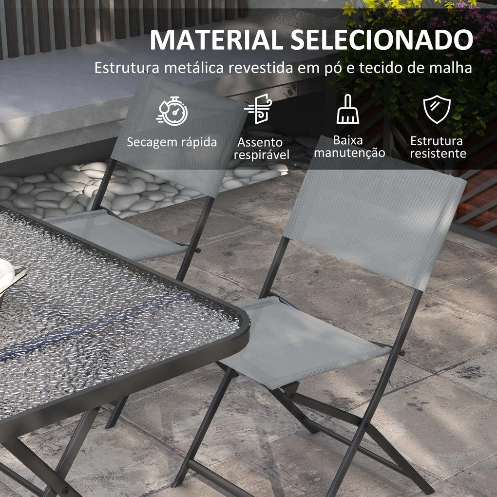 Conjunto de Refeição Mesa e 4 Cadeiras Dobráveis Conjunto de Refeição