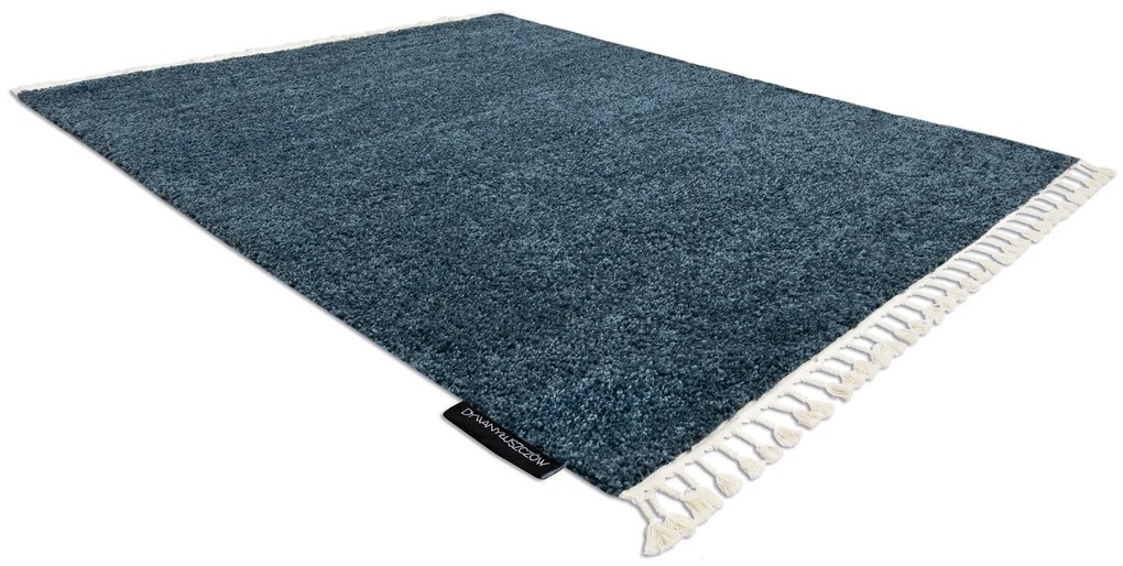 Tapete BERBER 9000 azul Franjas berbere marroquino shaggy