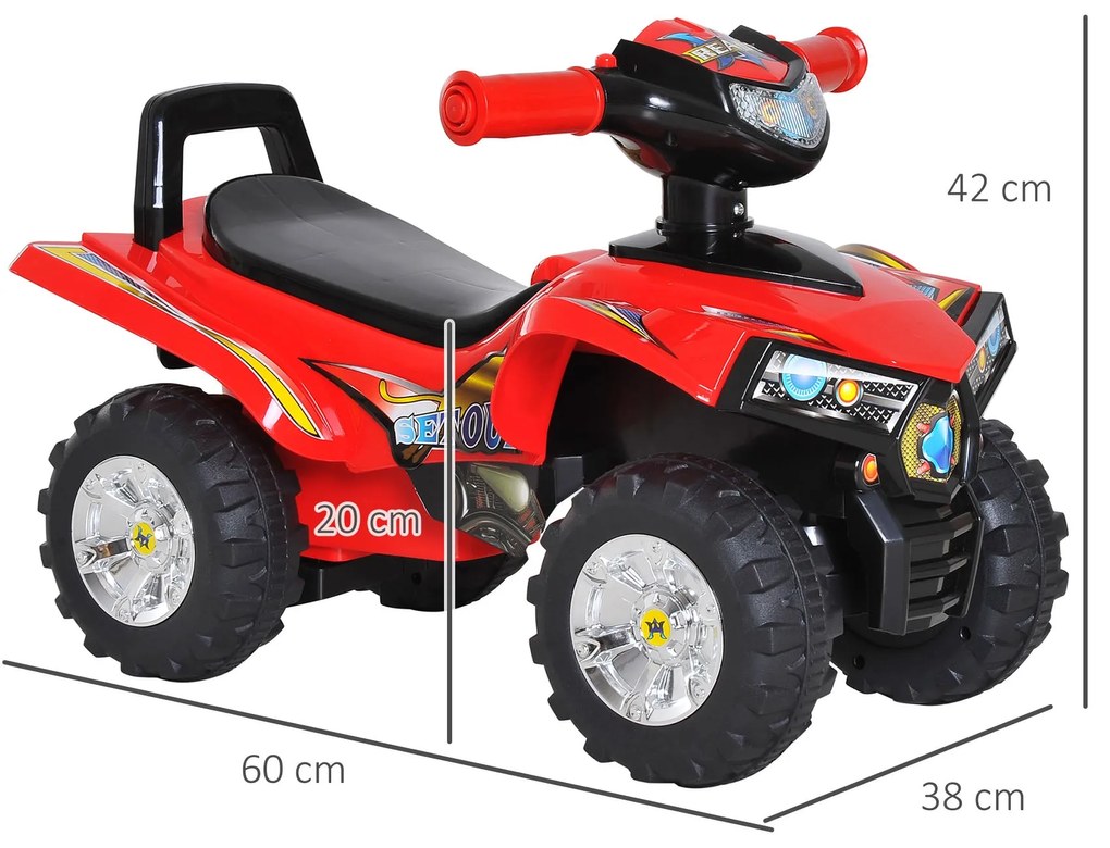 HOMCOM Quad passeio de criança Carro de bebê sem pedais brinquedo com