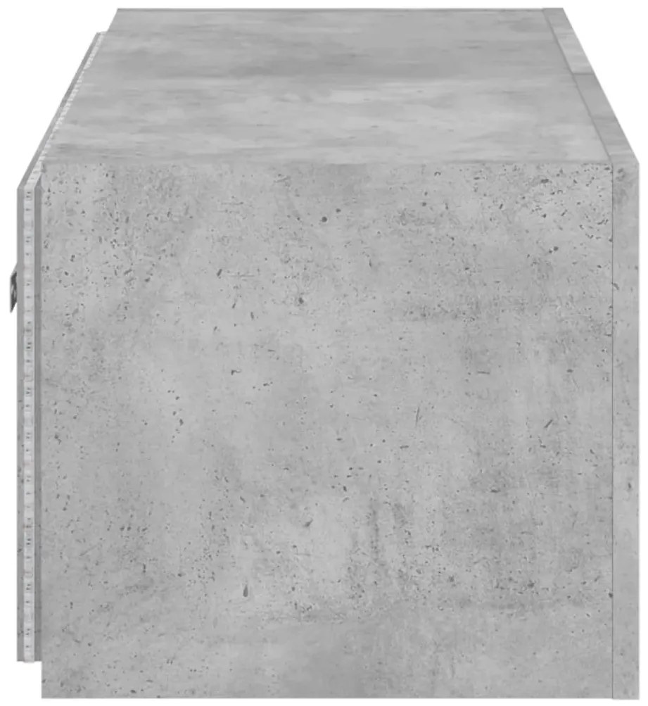 Móvel de parede p/ TV c/ luzes LED 80x35x31 cm cinza cimento
