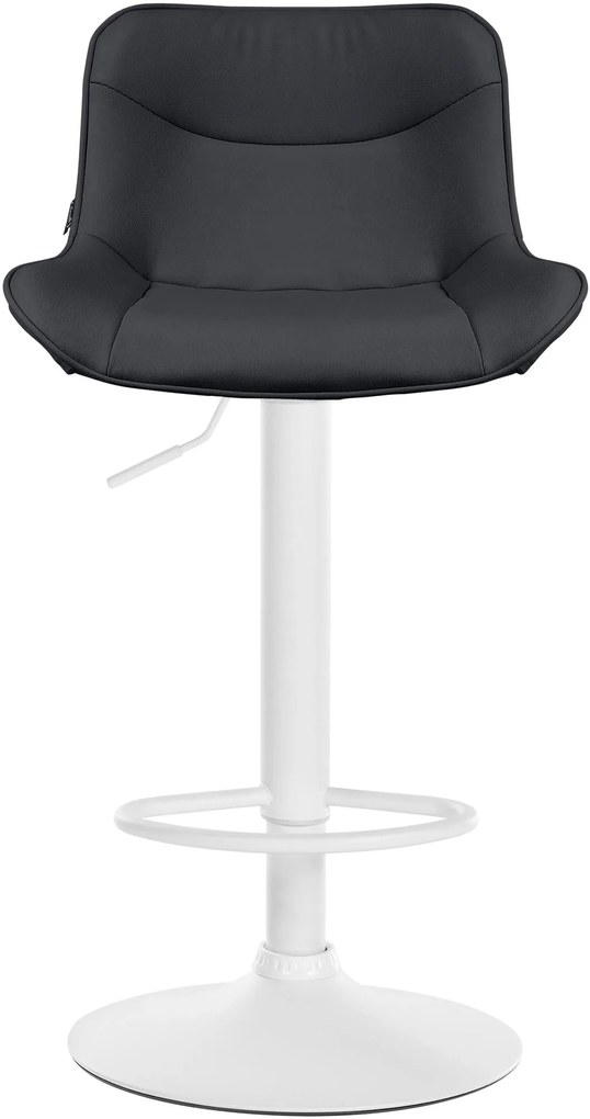 Banco alto em couro sintético com estrutura branca 85-106 x 49 x 51 cm preto