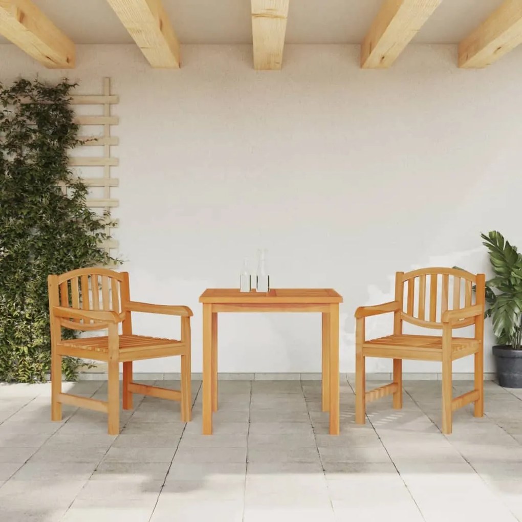 vidaXL 3 pcs conjunto de jantar para jardim madeira de teca maciça