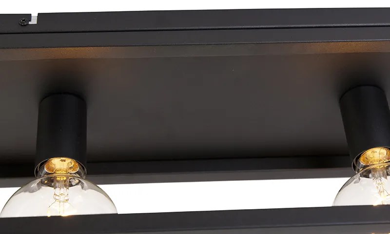 Candeeiro de teto industrial preto 99,5 cm 4 luzes - Cage