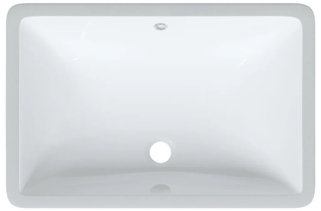 Lavatório casa de banho retangular 60x40x21 cm cerâmica branco