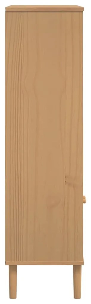 Estante SENJA aspeto de vime 90x35x130 cm pinho maciço castanho