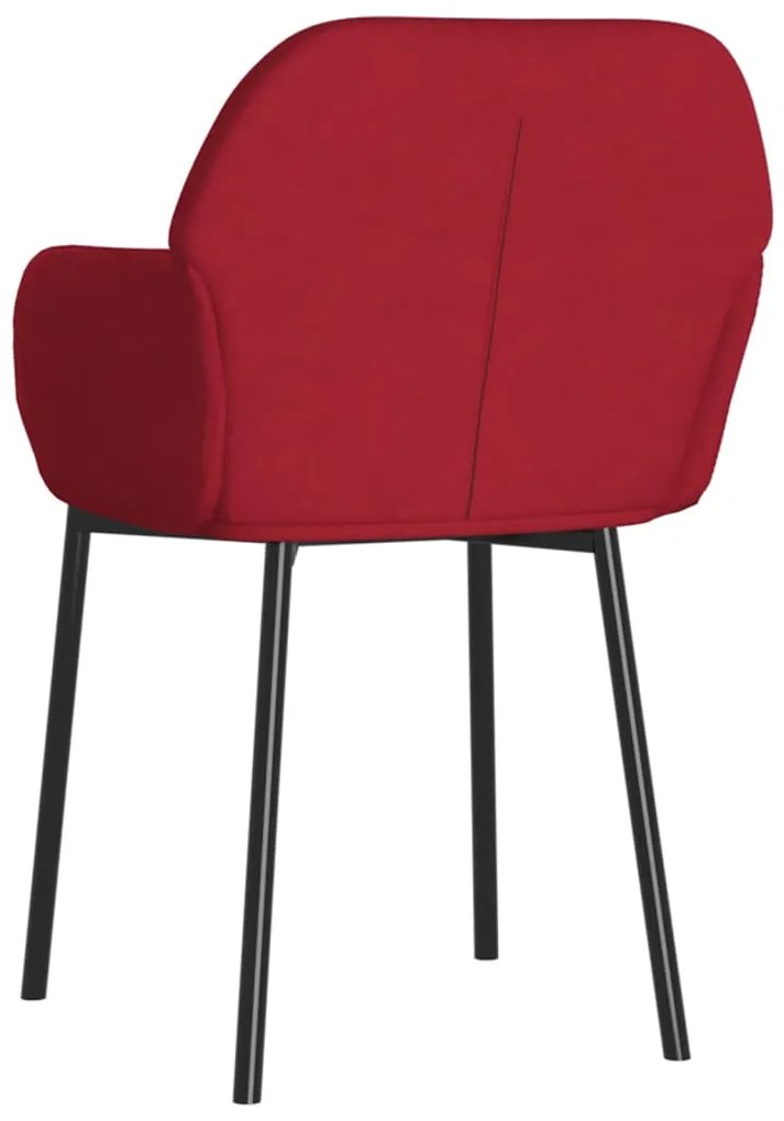 Cadeiras de jantar 2 pcs veludo vermelho tinto