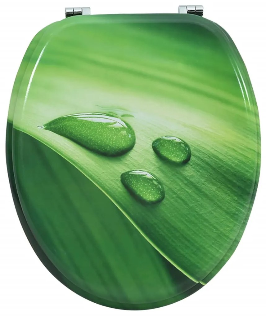 Assento sanita c/ tampa MDF design gotas de água verde
