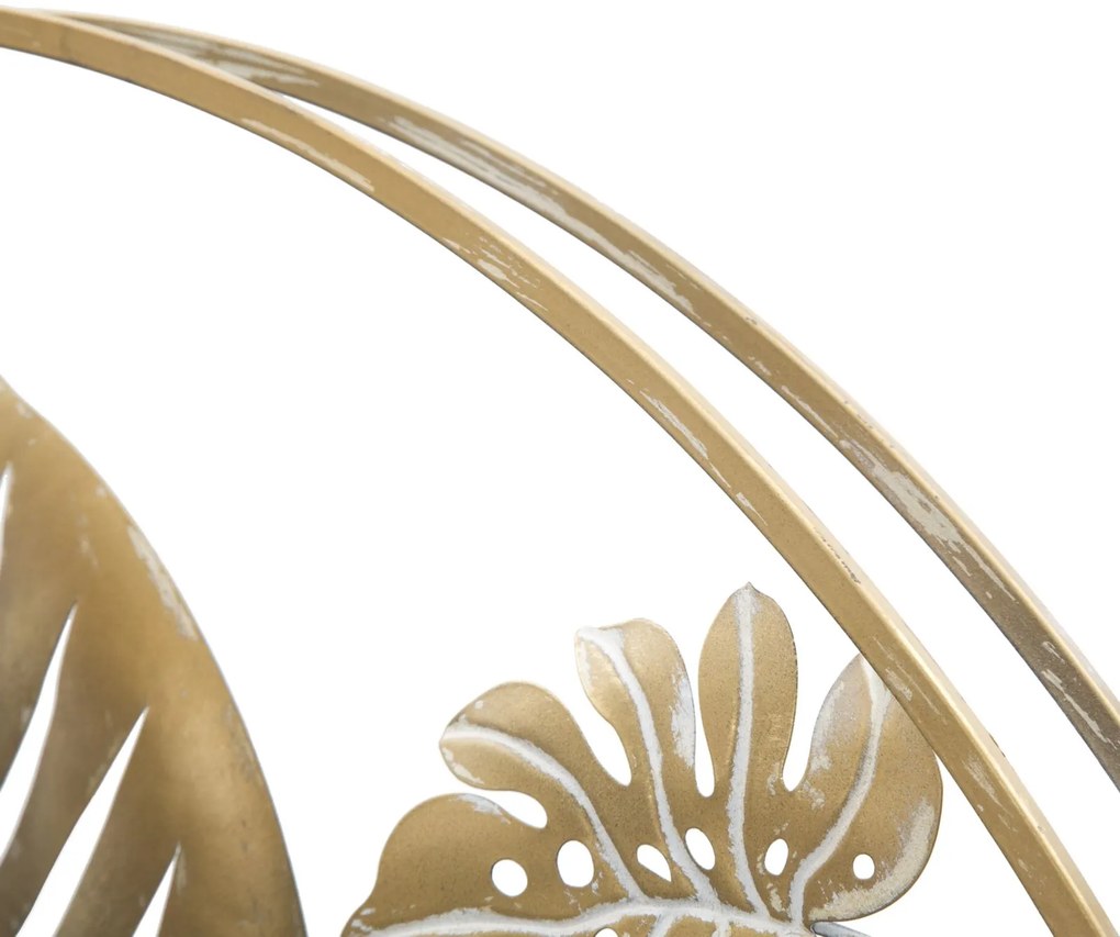 PAINEL DE FERRO DE PAREDE JUNGLE REDONDO CM Ø 80X6,5 DOURADO