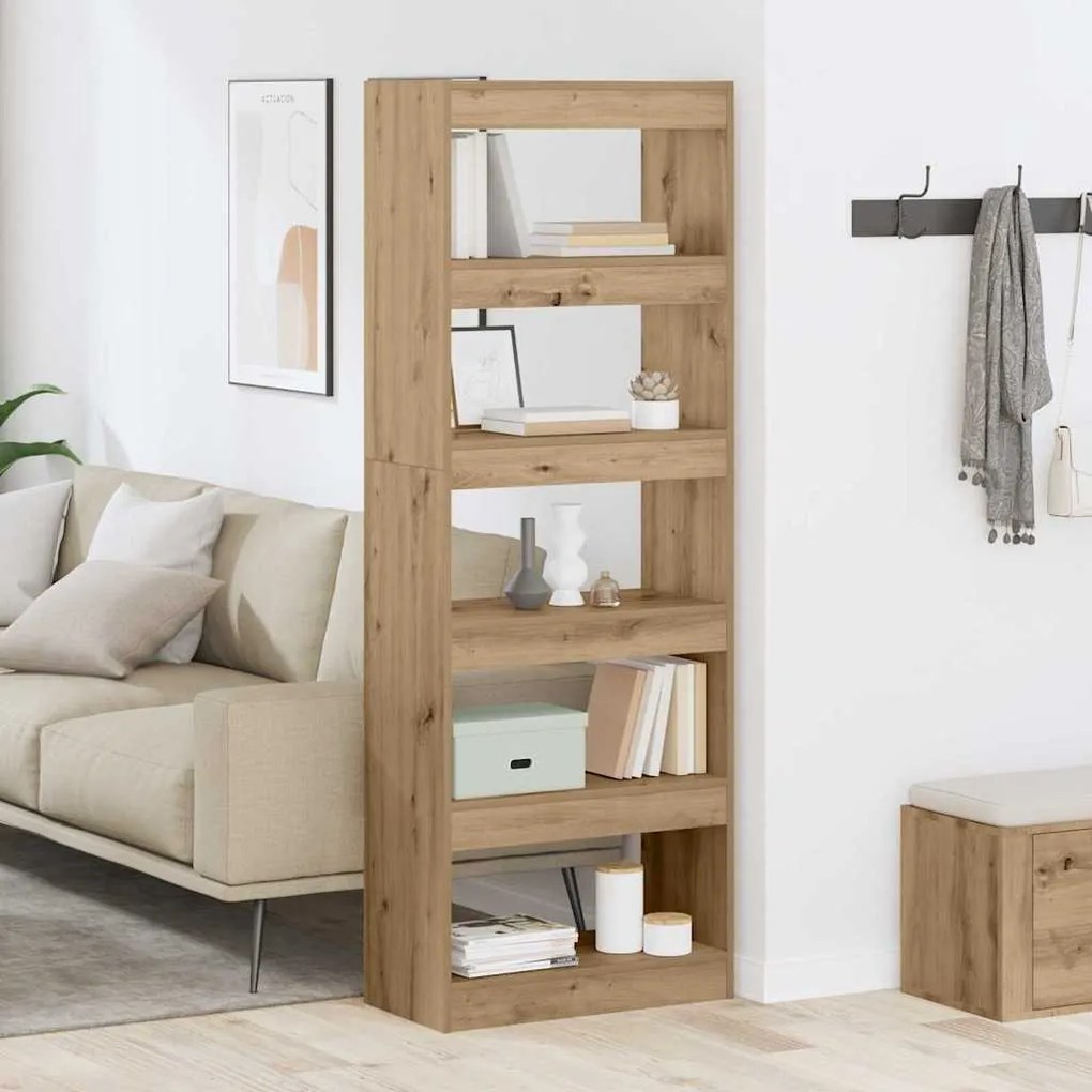 vidaXL Gabinete de Livros carvalho artisiano 60 x 30 x 166 cm