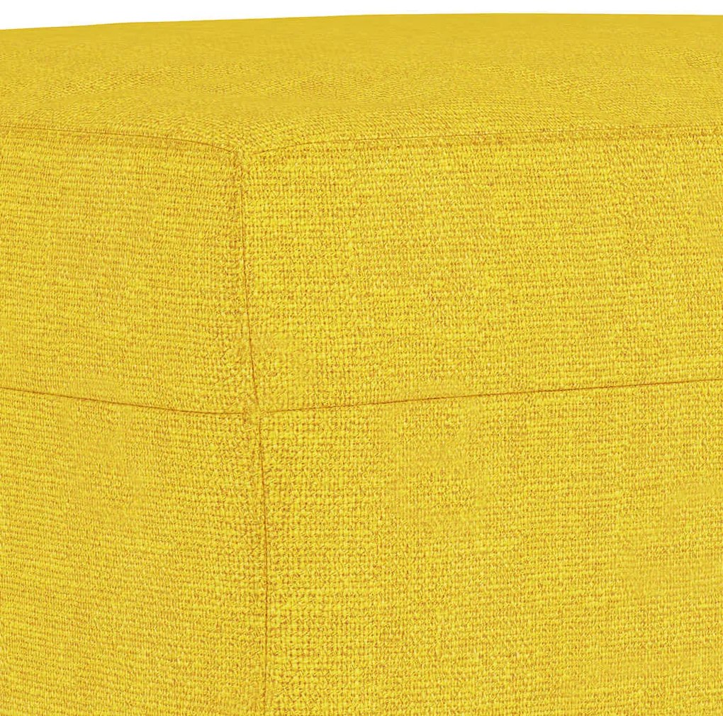 3 pcs conjunto de sofás com almofadas tecido amarelo-claro