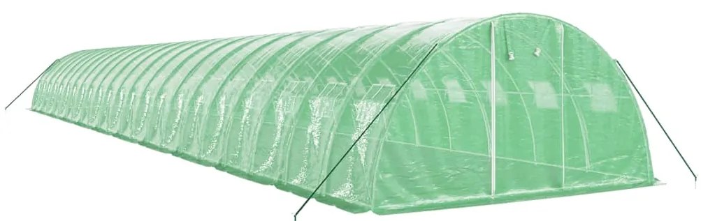 Estufa com estrutura de aço 88 m² 22x4x2 m verde