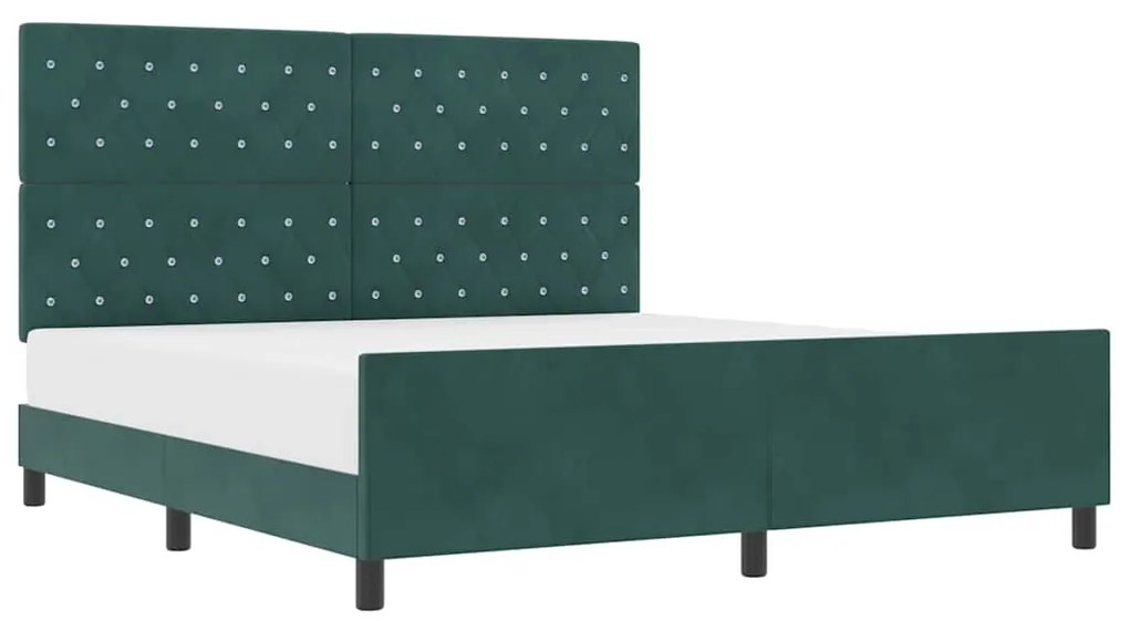 Cama vidaXL em Verde Escuro, 180x200 cm, Veludo