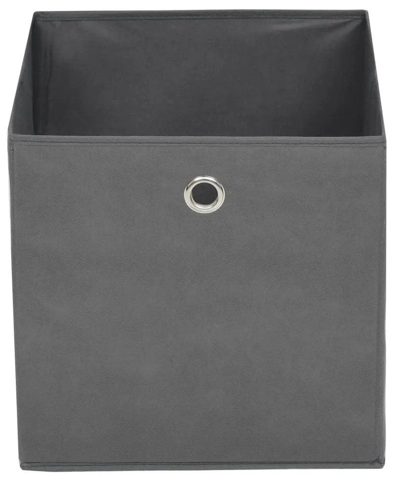 Caixas arrumação 10 pcs não-tecido (TNT) 32x32x32 cm cinzento