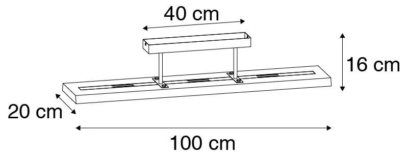 Candeeiro de tecto rústico em madeira incl. LED regulável em 3 fases - Linc Rústico