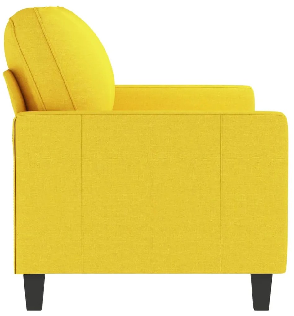 Sofá de 2 lugares 140 cm tecido amarelo-claro