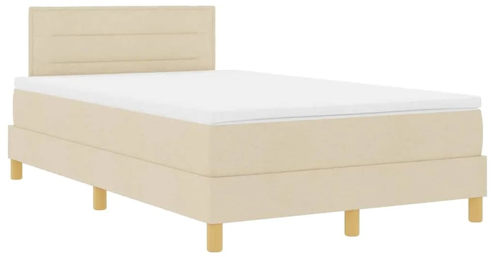 Cama Box Spring com Colchão Creme 120x200 cm Tecido