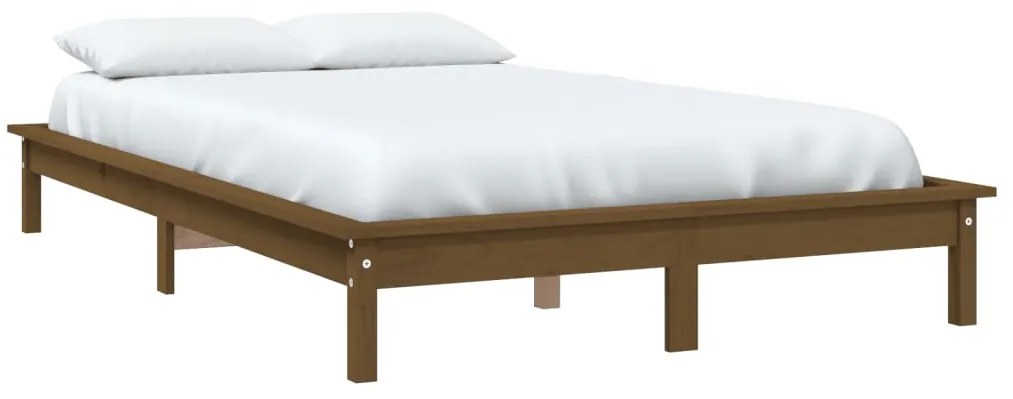 Estrutura de cama 120x200 cm madeira pinho maciço castanho mel