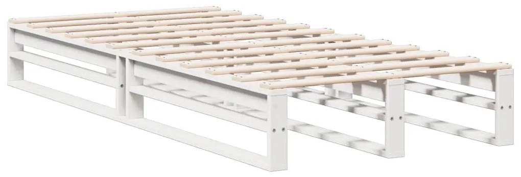 Cama com estante sem colchão 75x190 cm pinho maciço branco