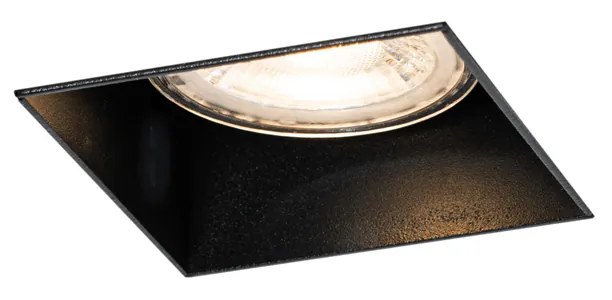 Conjunto de 6 Focos de Embutir Pretos GU10 50mm Sem Moldura - Oneon