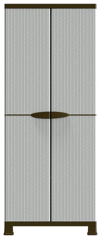 Armário de plástico 68x39x171,5 cm design em vime