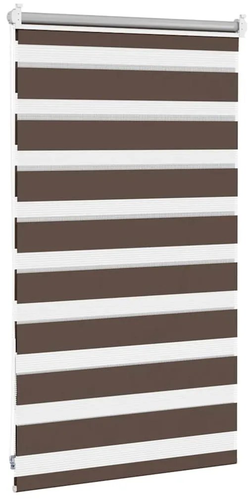 Estore de rolo 50 x 100 cm, linhas de zebra / Café