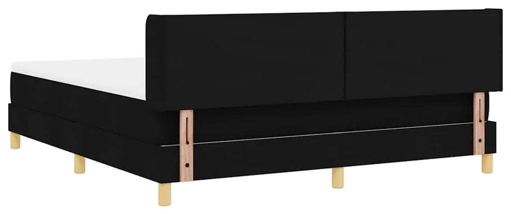 Cama Box Preto e Branco e Preto 180 x 200 cm Tecido