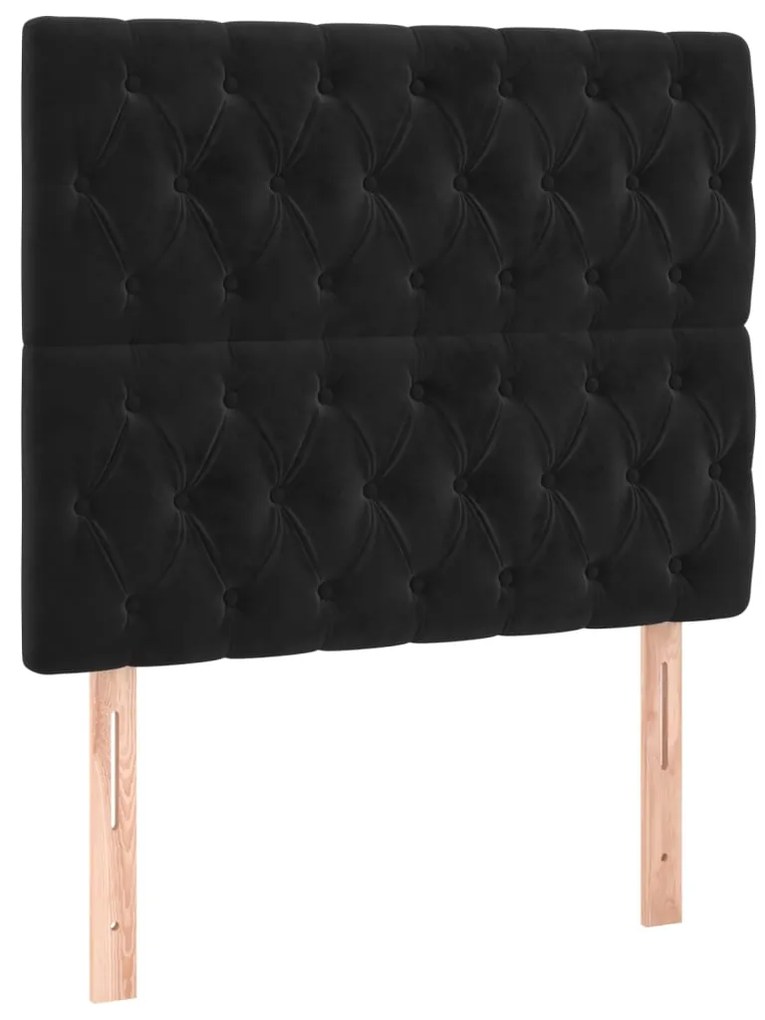 Cama com molas/colchão 90x190 cm veludo preto