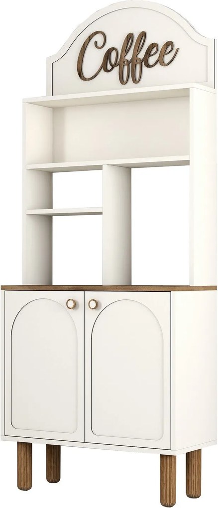 Armário de Cozinha/Sala "Caffè" - Creme - 81.3x201x35cm - Design Moder