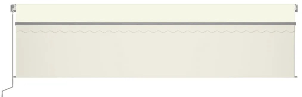 Toldo retrátil manual com estore/LED 6x3 m cor creme