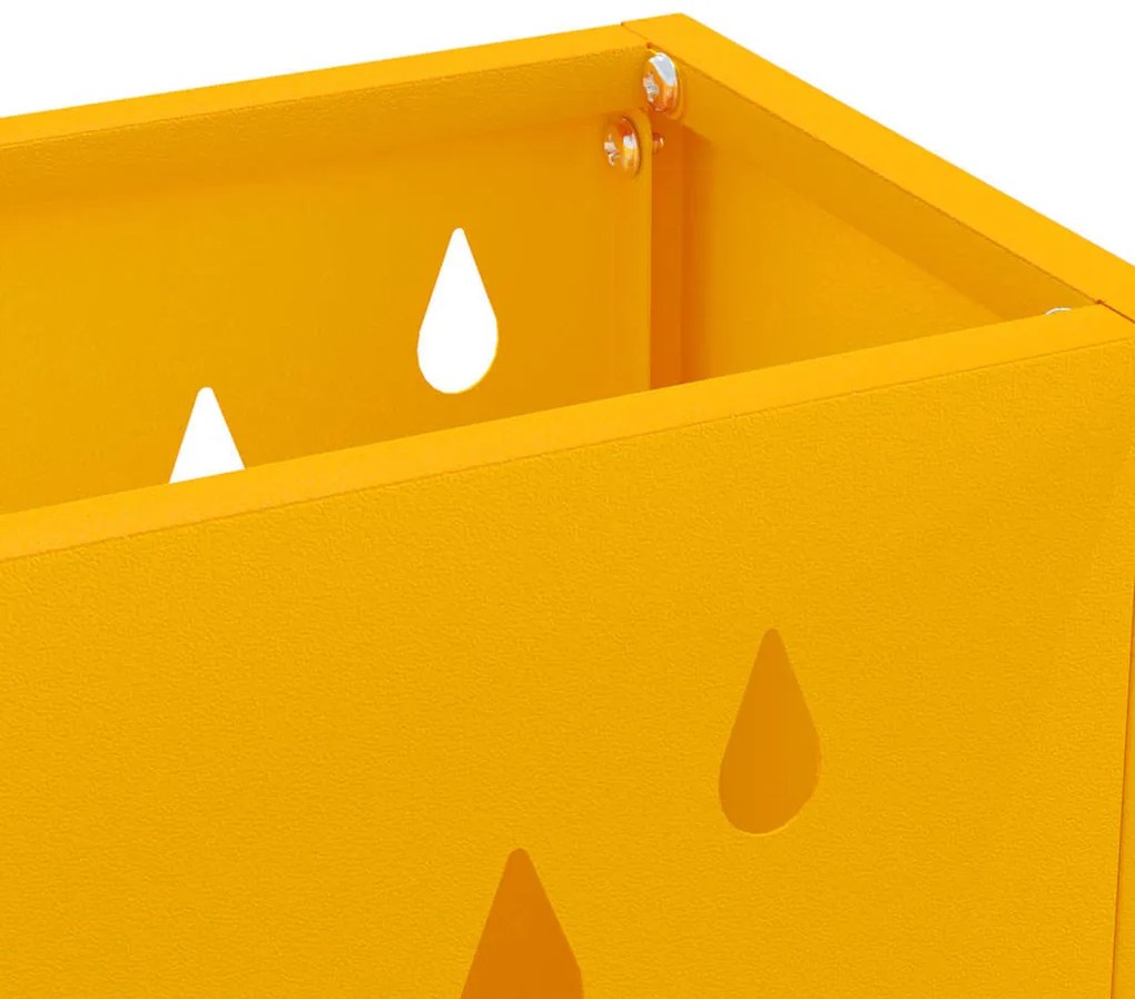 Suporte de Guarda-Chuva Amarelo Mostarda, 28x12x41 cm, em Aço