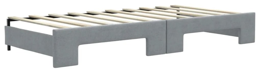 Sofá-cama c/ gavetão e gavetas 90x190 cm tecido cinzento-claro