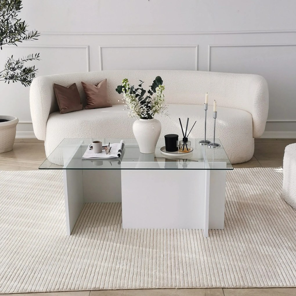 Mesa de Café Escape - Branca - 105x40x65 cm