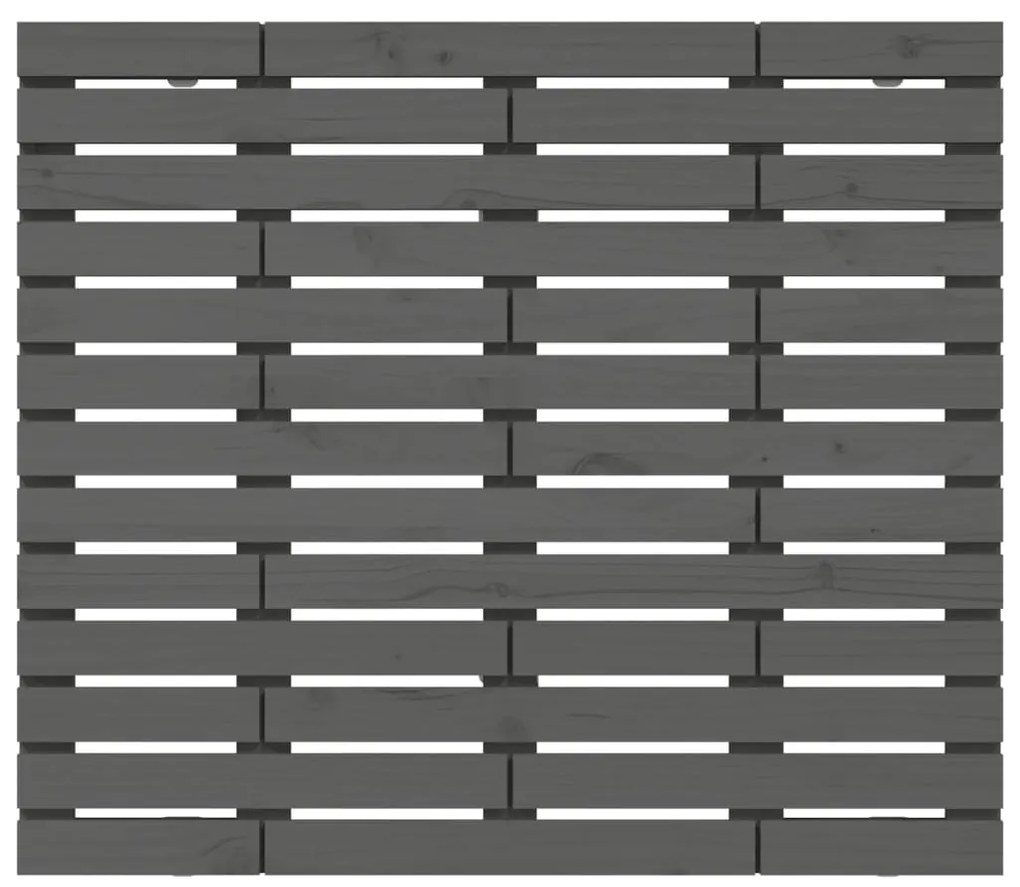 Cabeceira de parede 81x3x91,5 cm madeira de pinho maciça cinza