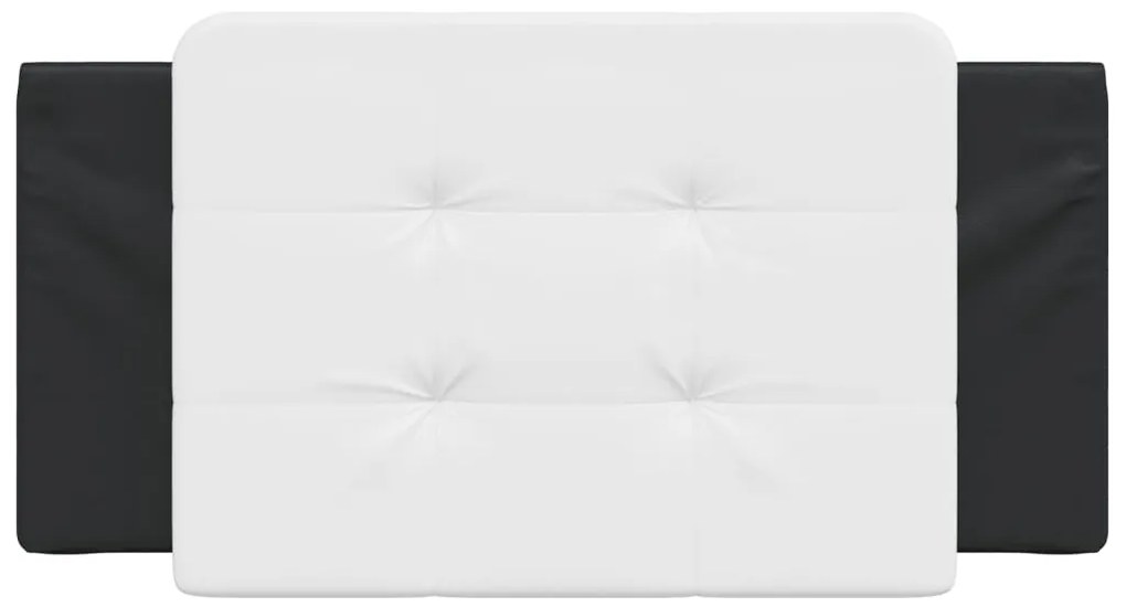 Almofadão de cabeceira 100 cm couro artificial preto e branco