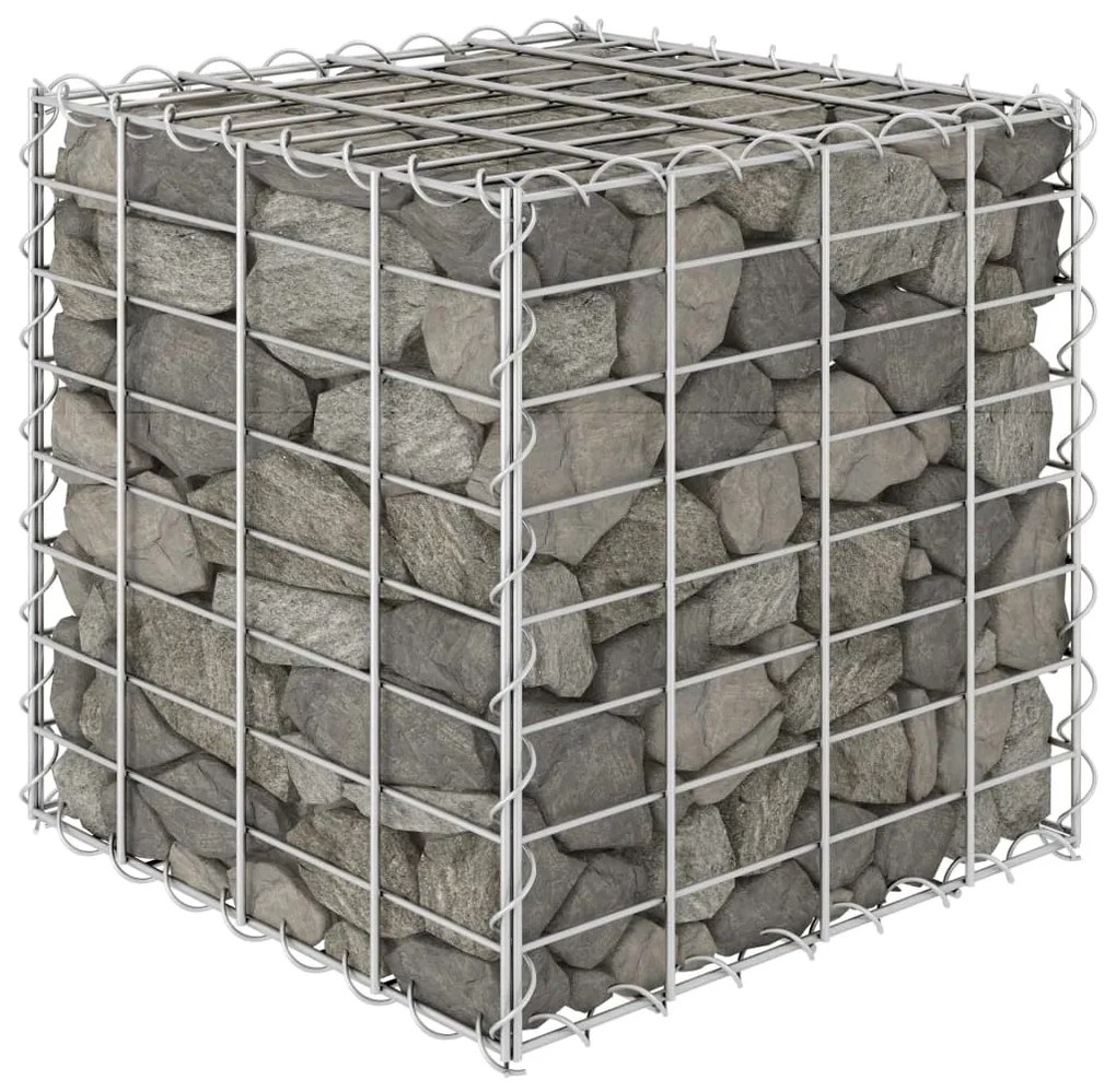 vidaXL Canteiro elevado/cubo gabião 40x40x40 cm cm fio de aço