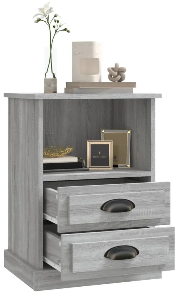 Mesas de cabeceira 2 pcs 43x36x60 cm cinzento sonoma