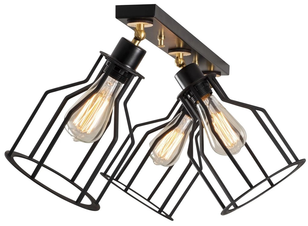 Candeeiro Alacati – Preto e Dourado – 72 x 17 cm